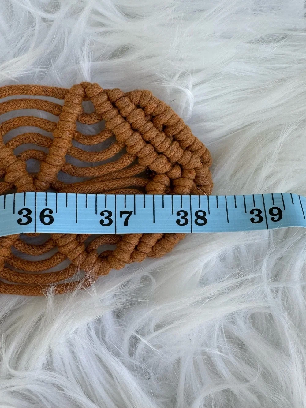 Woven Macramé Belt in Tan - Women's Accessory